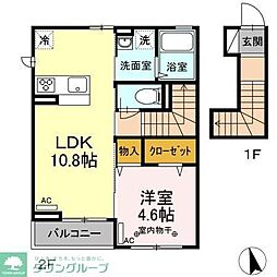 ハレカノア 1LDKの間取図画像