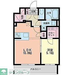 レゴリス成城2 1LDKの間取図画像