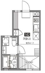 ソシガヤテラスS ワンルームの間取図画像
