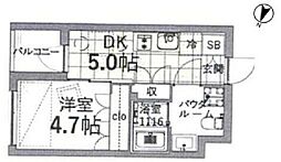 TAS上北沢レジデンス 1DKの間取図画像
