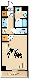 プレール・ドゥーク千歳烏山 1Kの間取図画像