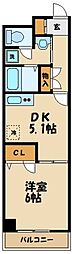 フルール狛江 1DKの間取図画像