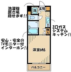 ルーブル芦花公園 1Kの間取図画像