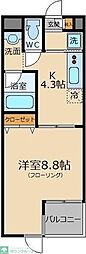 サン・パラッツオ6番館 1Kの間取図画像