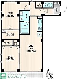 Marin・H(Nearly ZEH賃貸) 2LDKの間取図画像