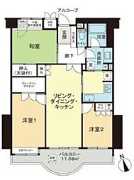 桜丘フラット 3LDKの間取図画像