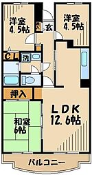パストラル芦花公園 3LDKの間取図画像