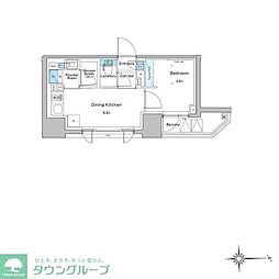 ルフォンプログレ門前仲町プレミア 1DKの間取図画像
