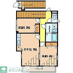 アムールＳＥＩＷＡ 2階2LDKの間取り