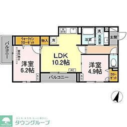 Ｄ-アリビオ 301 3階2LDKの間取り