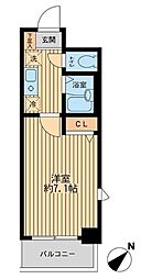 レジディア南行徳 4階1Kの間取り