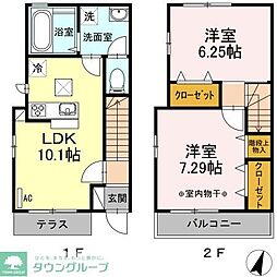 Mario　K 1階2LDKの間取り