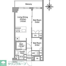 ＢＰＲレジデンス大島 1階2LDKの間取り