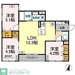 セレスティア西瑞江 301 3階3LDKの間取り