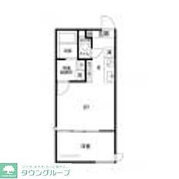 フェリシア行徳I 2階1LDKの間取り