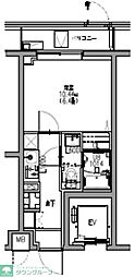 S-RESIDENCE行徳courant 1Kの間取図画像