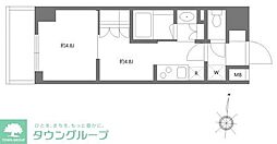 グランパセオ清澄白河II 3階1DKの間取り