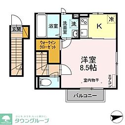 ＳＡＫＵＲＡ　ＴＥＲＲＡＣＥ 2階1Kの間取り