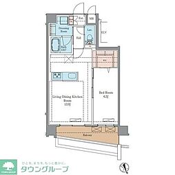 ラグゼナ平井サウス 3階1LDKの間取り
