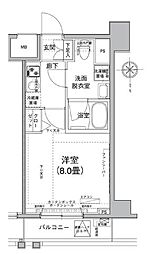 アイル東京深川壱番館 7階1Kの間取り
