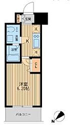 エコロジー潮見レジデンス 7階1Kの間取り