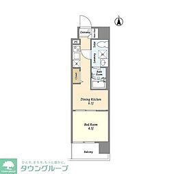 プライマル西大島駅前 8階1DKの間取り