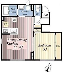 プラントグラスI 1階1LDKの間取り