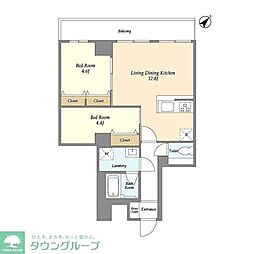 グランカーサ西葛西 2LDKの間取図画像
