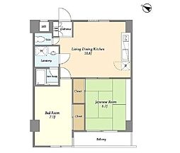 コスモリード篠崎駅前 2LDKの間取図画像
