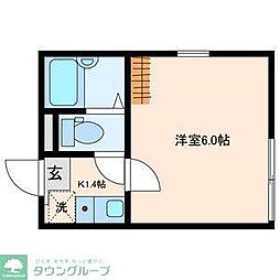 マーレ東あずま駅前 1階1Kの間取り