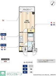 S-RESIDENCE行徳courant 1Kの間取図画像