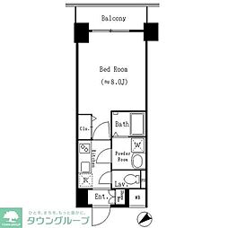 Due西船橋 1Kの間取図画像
