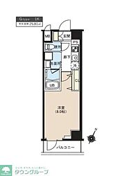 レクシード辰巳スカイガーデンテラス 1Kの間取図画像