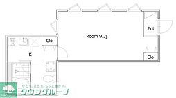 トリアーディSELENE亀戸 1Kの間取図画像