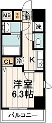 TREACE枝川 1Kの間取図画像