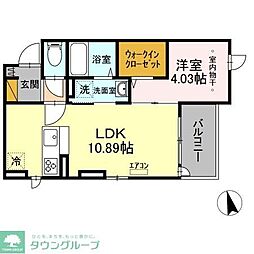 フラーリッシュ 1LDKの間取図画像
