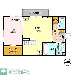 TOP11 1LDKの間取図画像