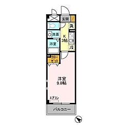 ラ・ヴェーヌ 1Kの間取図画像