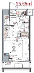 クレヴィスタ亀戸3 1Kの間取図画像