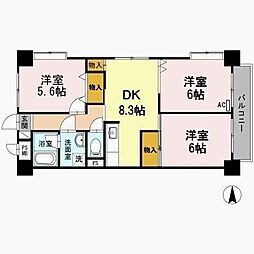 プレステージ南葛西 3DKの間取図画像