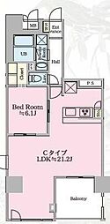 シルクボーテ 1LDKの間取図画像