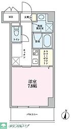 グランヴェールK 1Kの間取図画像