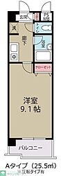 リバレイン 1Kの間取図画像