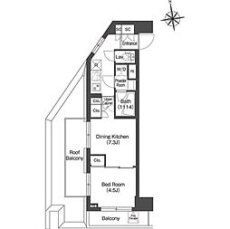 COMFORIALIV西葛西 1DKの間取図画像
