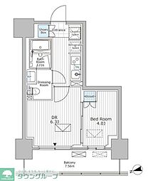パークアクシス市川 2Kの間取図画像