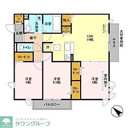 シャーロットハウス 3LDKの間取図画像