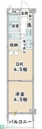 カーサ宇喜田2号棟 1DKの間取図画像