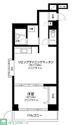 大成ルームズ 1LDKの間取図画像