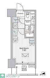 パークアクシス市川 ワンルームの間取図画像
