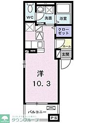レスパース・プレザン ワンルームの間取図画像